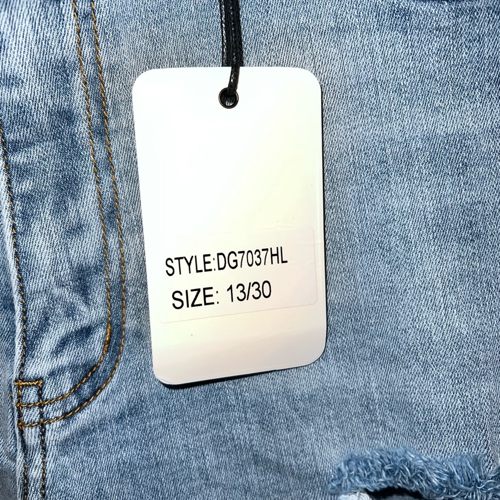 Dogma Distressed High Rise Straight Jeans Side Slit Hem - Picture 12 of 13